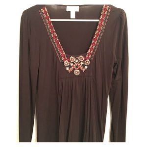 LOFT beaded blouse, SzS, EUC